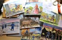 Les Tuniques Bleues, aquarelles réalisées par Willy Lambil