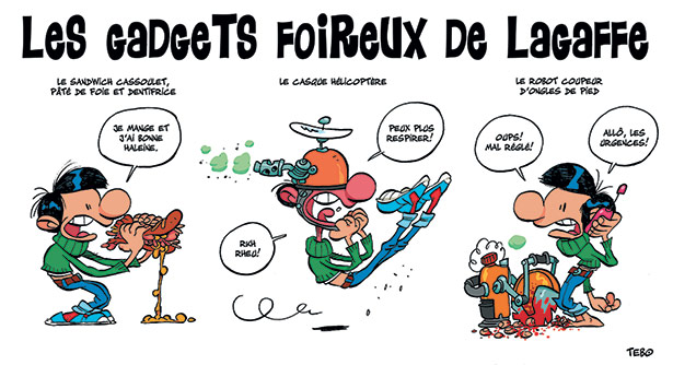 Extrait de l'hommage à Gaston Lagaffe par Tebo
